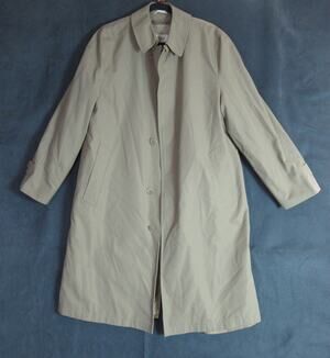 Vtg 80s Oleg Cassini Weather Ready Trench Coat 38R Tan Removable Faux Fur Liner